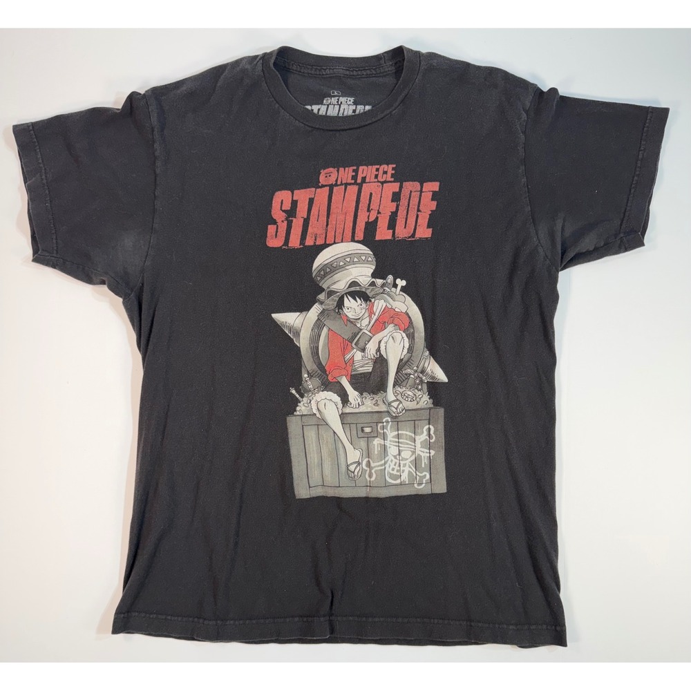 One Piece Stampede Luffy Anime Graphic T-Shirt Mens Large Black Ripple Junction